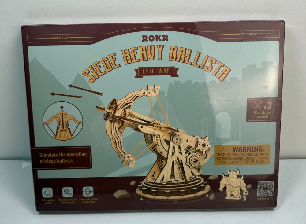 NEW ROKR 3D Wooden Puzzles Building Model Kits Siege Heavy Ballista Great Gift
